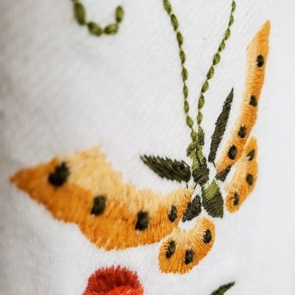 Reformation Cynthia High Rise Straight Jeans White Flora Embroidery NWT - Picture 7 of 14